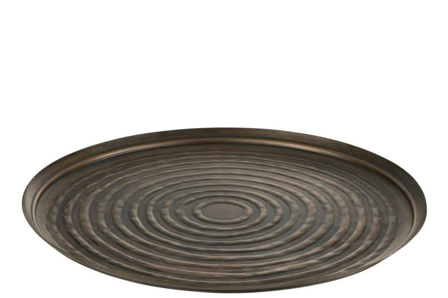 TRAY ROUND CLASSIC IRON BRONZE L