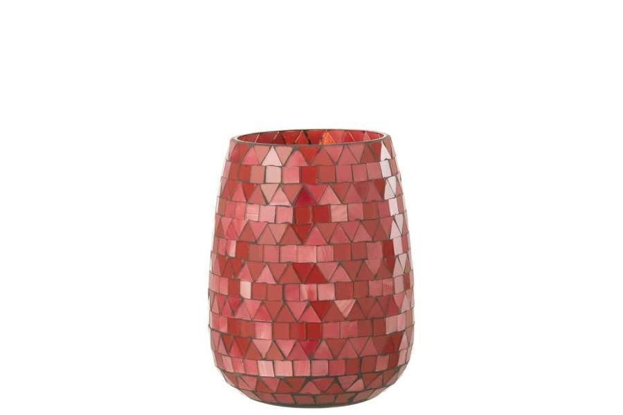 HURRICANE MOSAIC TRIANGLE GLASS RED/PINK MEDIUM