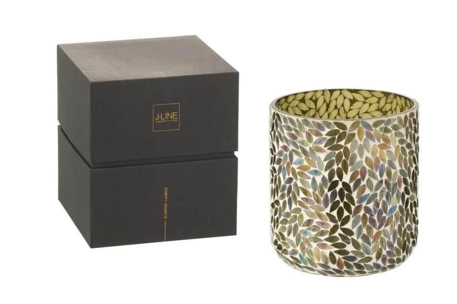 SCENTED CANDLE TEA&HERBS WAX GREEN LARGE-120HOURS