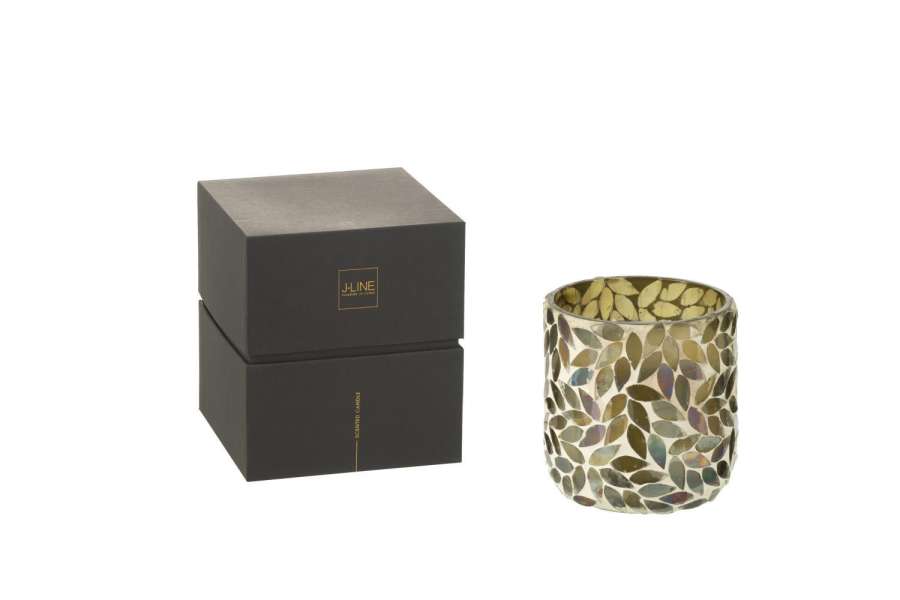 SCENTED CANDLE TEA&HERBS WAX GREEN SMALL-50HOURS