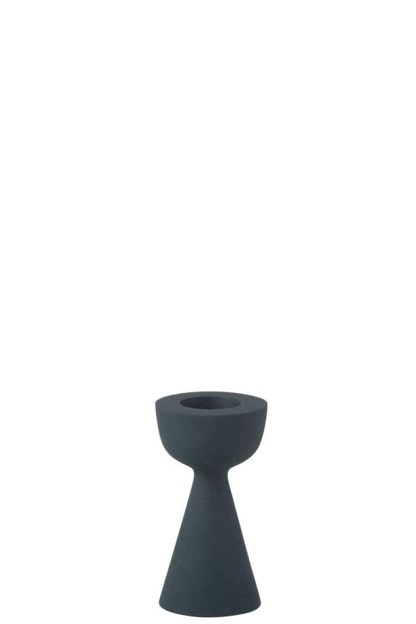 CANDLE HOLDER CONE ALUMINIUM BLUE SMALL