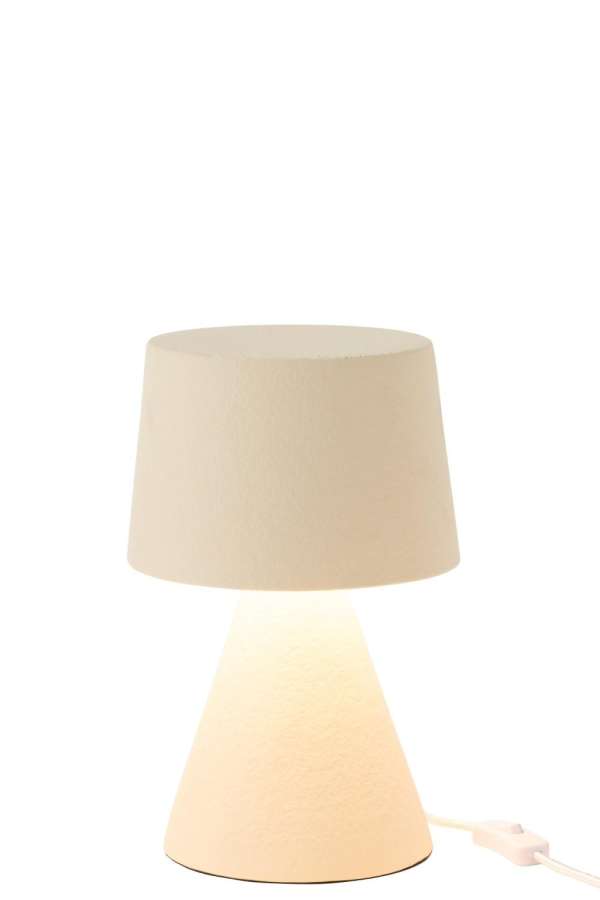 TABLE LAMP SMALL SHADE STONEWARE BEIGE