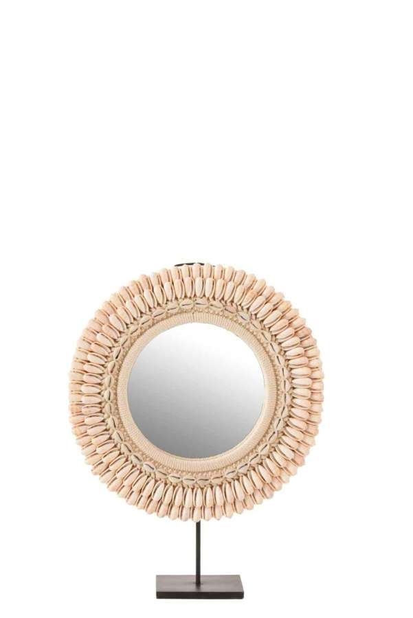 MIRROR ON FOOT MONA SHELLS LIGHT PINK LARGE