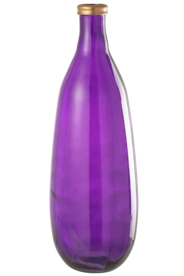 VASE GOLD RIM GLASS PURPLE LARGE