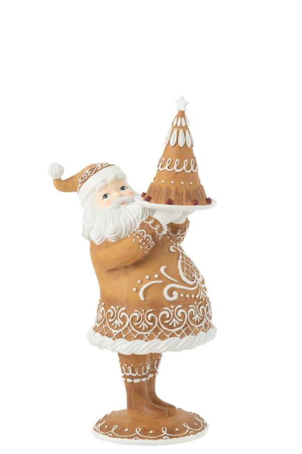 GINGERBREAD SANTA CAKE RESIN BROWN