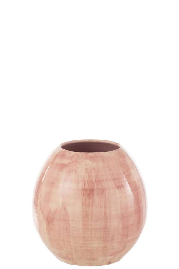 FLOWER POT HAND PAINTED CERAMIC ROSE LARGE