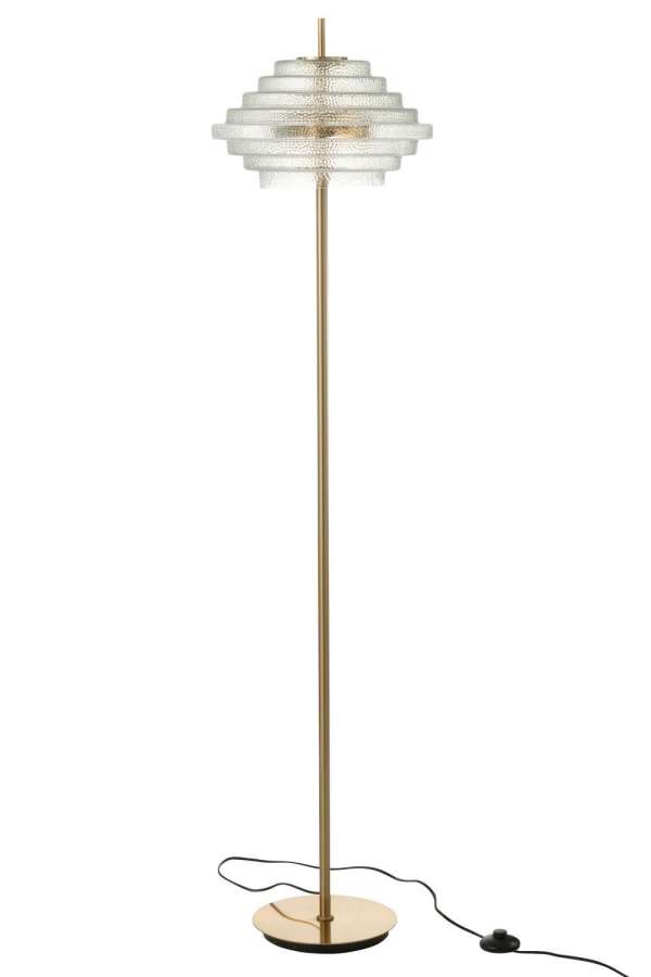 LAMP ON FOOT LED GOLD METAL/GLASS TRANSPARENT