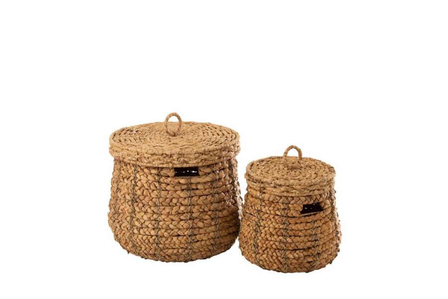 SET OF 2 BASKETS MAURICE WATER HYACINTH NATURAL