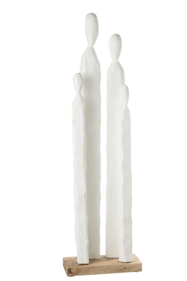 TALL GROUP OF FIGURE WOOD WHITE