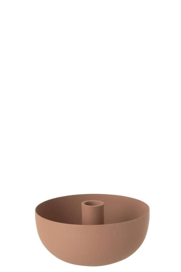 CANDLE HOLDER BOWL IRON OLD PINK LARGE