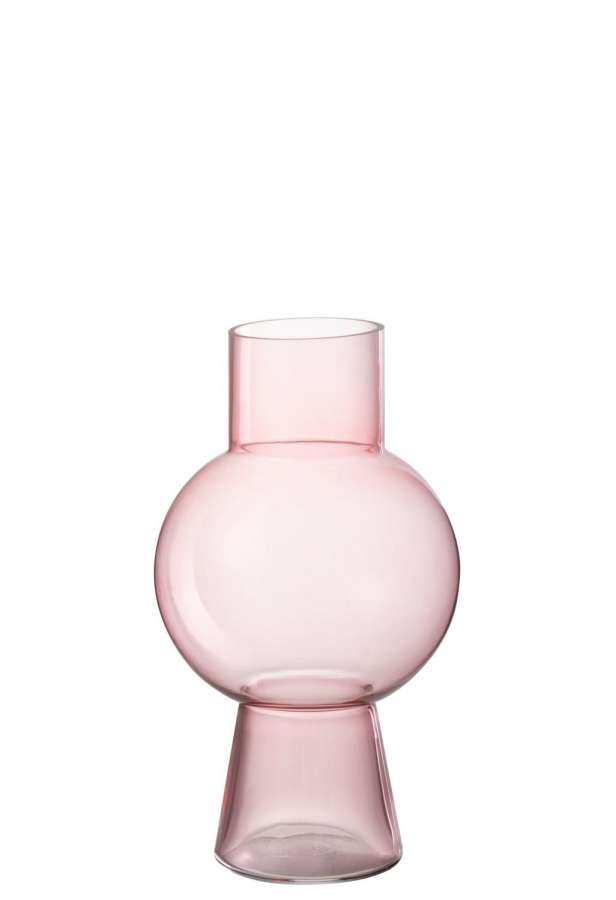 VASE BALL GLASS LIGHT PINK MEDIUM