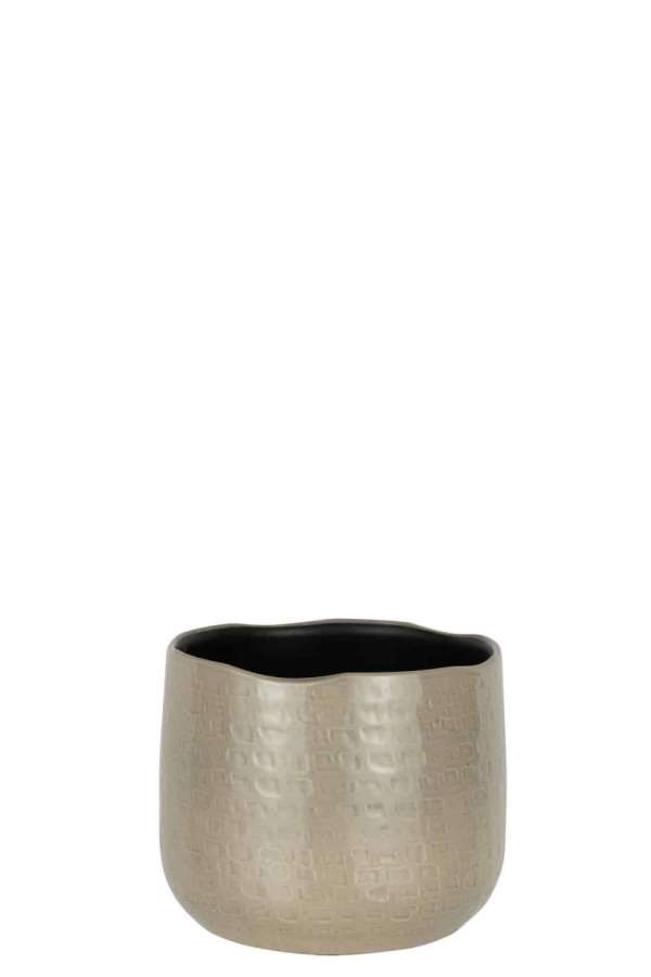 FLOWERPOT PATTERN CERAMIC LIGHT GREY MEDIUM