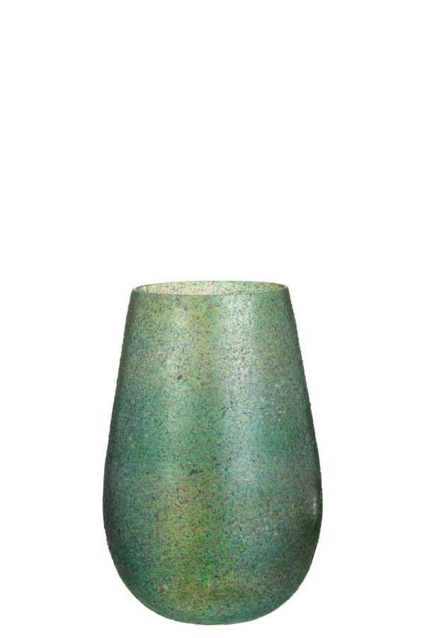 CANDLE HOLDER TOM GLASS GREEN LARGE