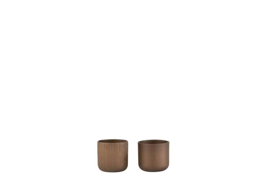 FLOWERPOT GEN CERAMIC GOLD/COPPER EXTRA SMALL ASSORTMENT OF 2