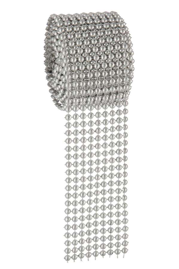 RIBBON STUDS BALL PLASTIC SILVER SMALL 5X180CM
