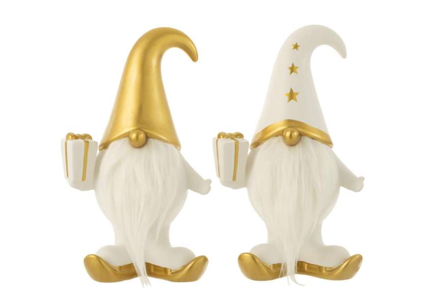 SANTA GIFT FUR DOLOMITE WHITE/GOLD LARGE ASSORTMENT OF 2