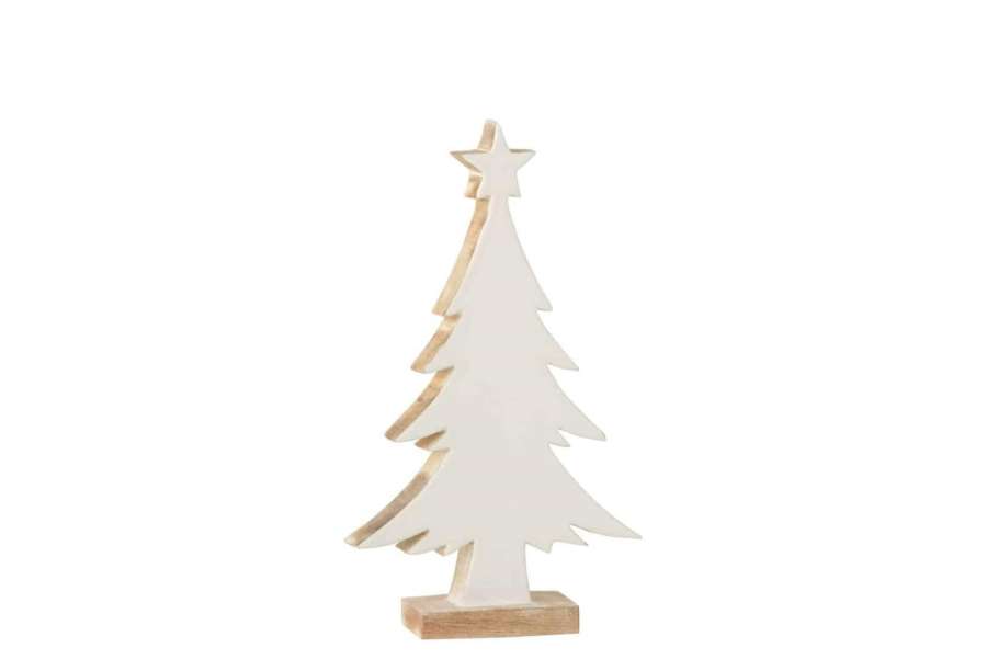 CHRISTMAS TREE MANGO WOOD WHITE/WHITE WASH LARGE