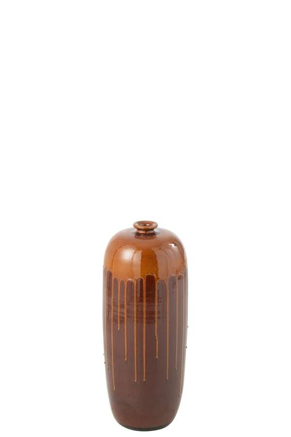 VASE LEE TERRA SHINY BROWN/ORANGE SMALL