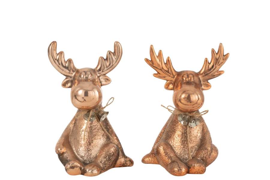 ELK PORCELAIN COPPER LARGE ASSORTMENT OF 2