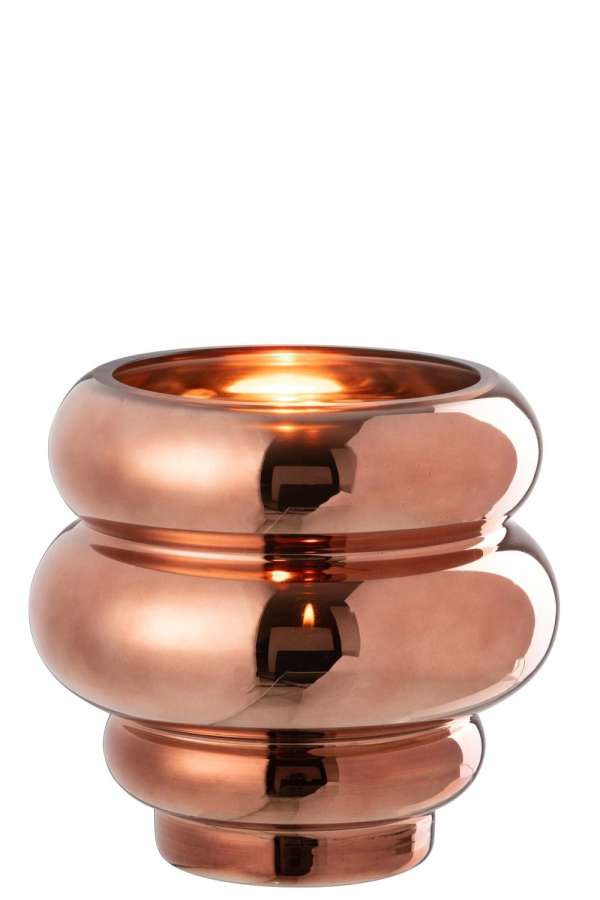 TEALIGHT HOLDER/VASE CLÉA GLASS BROWN