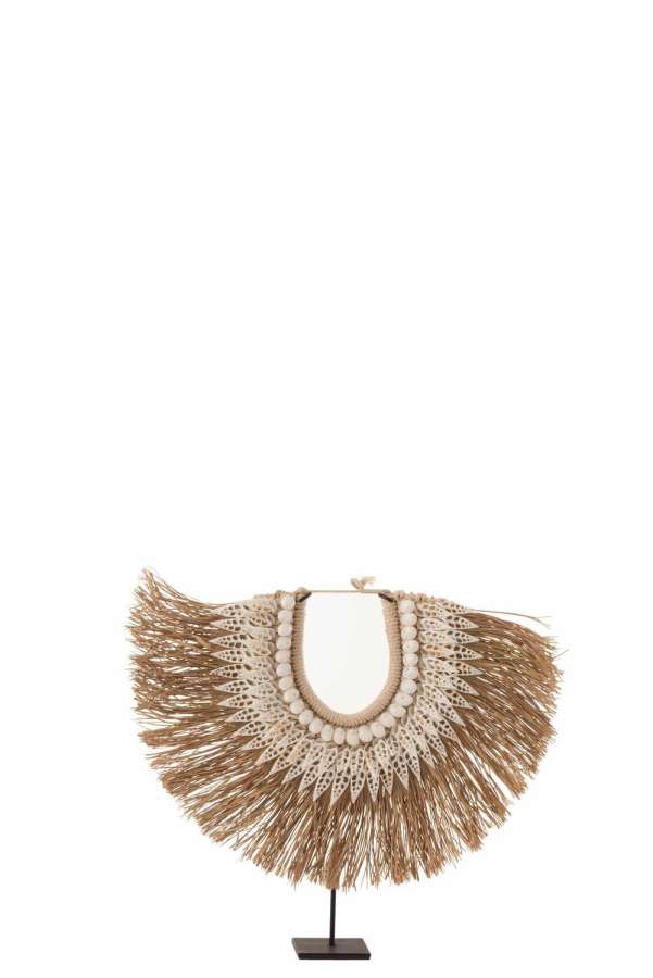 NECKLACE+STAND DORA SHELLS/SEAGRASS WHITE LARGE