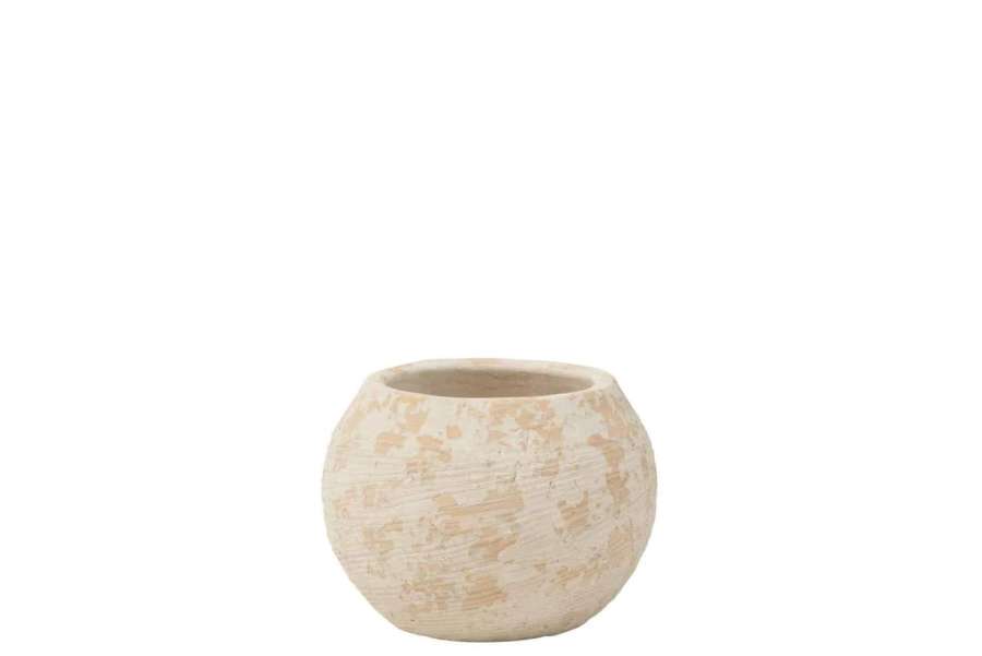 FLOWERPOT RUSTIC CLAY WHITE LARGE