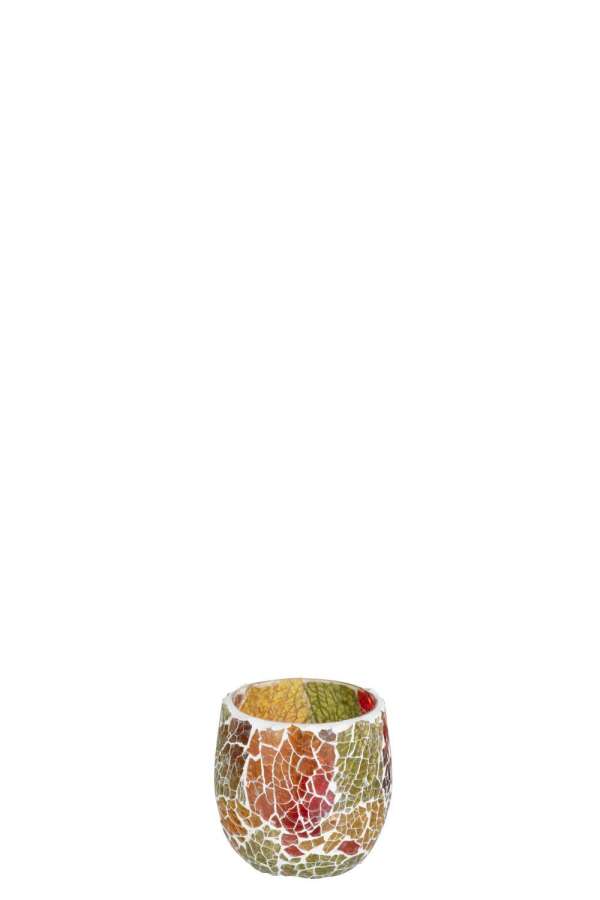 CANDLE HOLDER SUNSET GLASS MULTI SMALL