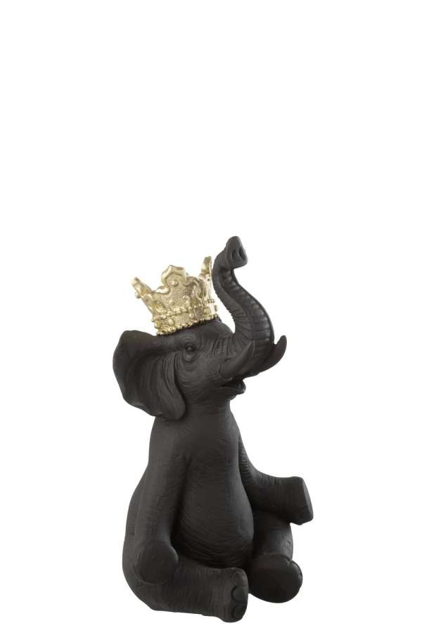 ELEPHANT CROWN RESIN BLACK/GOLD LARGE