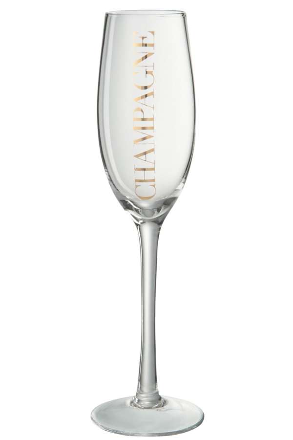 CHAMPAGNE GLASS TRANSPARENT/GOLD