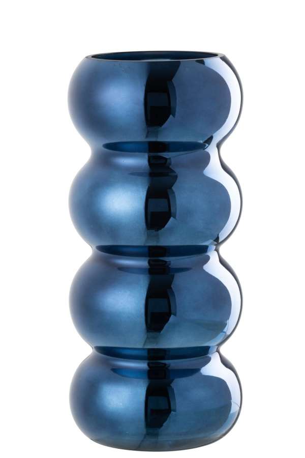 VASE CATERPILLAR GLASS BLUE