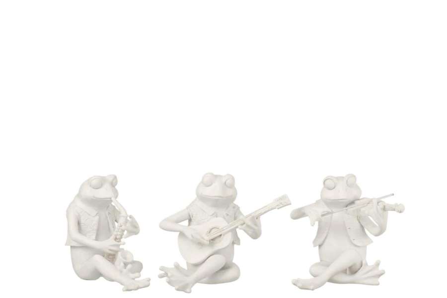 FROG MUSIC SITTING POLY WHITE SMALL ASSORTMENT OF 3