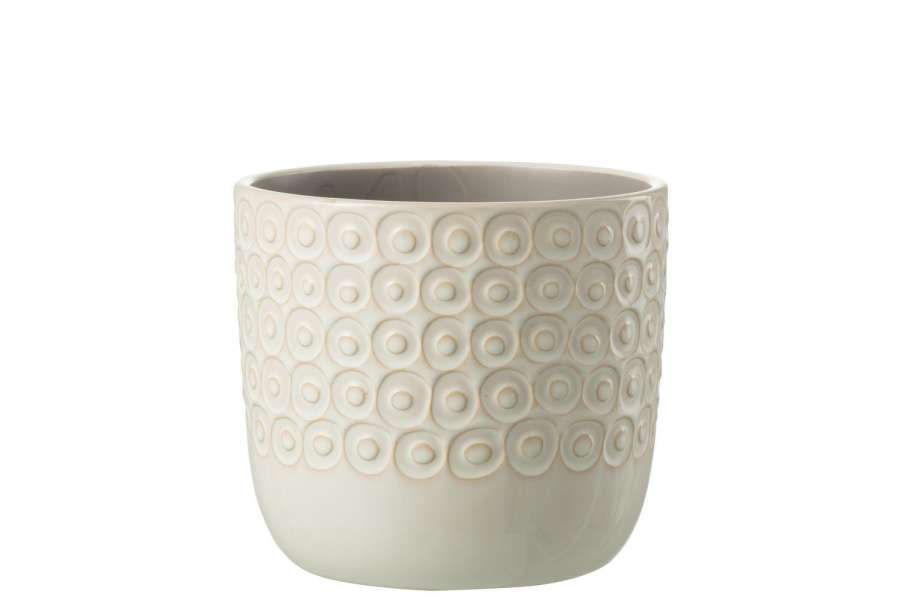FLOWERPOT BALL CERAMIC WHITE LARGE