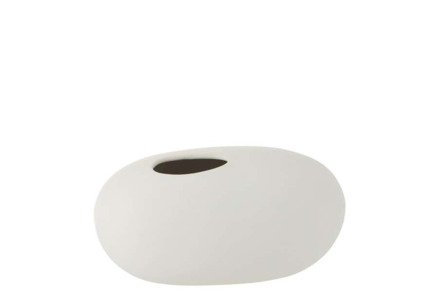 VASE OVAL CERAMIC MATT WHITE LARGE