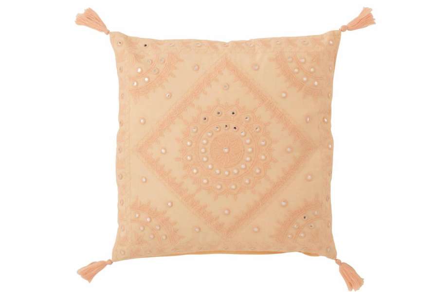 CUSHION IBIZA TASSEL COTTON GRAPEFRUIT