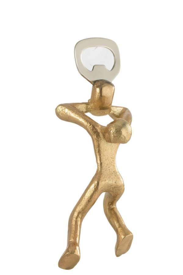 BOTTLE OPENER PERSON ALUMINIUM GOLD