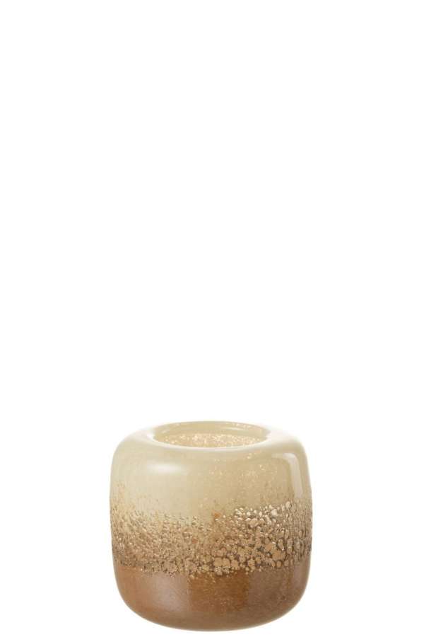 VASE OPI GLASS BROWN/BEIGE SMALL