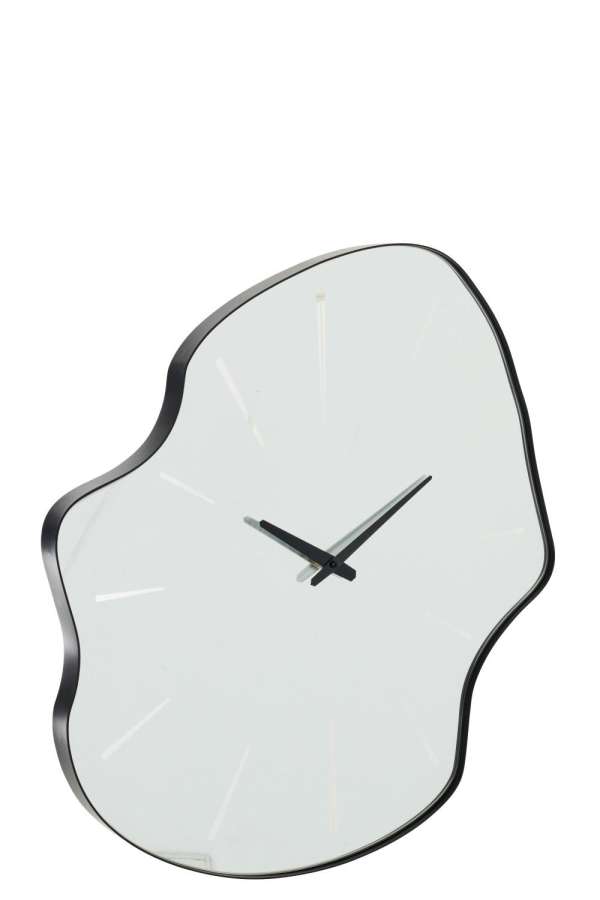 WALL CLOCK IRREGULAR GLASS BLACK
