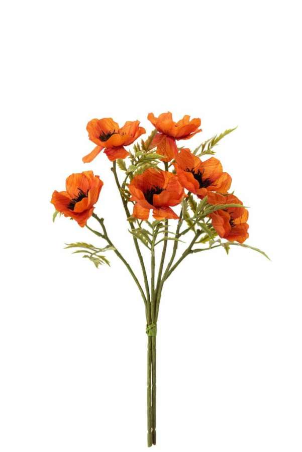 BOUQUET POPPY PLASTIC ORANGE