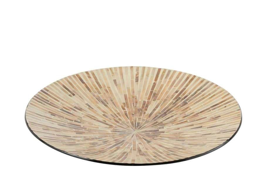 TRAY NUYE ROUND SHELLS/PAPER BEIGE