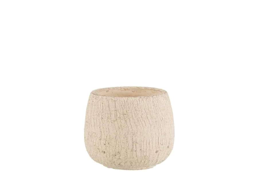 FLOWERPOT IRREGULAR TERRACOTTA GREY/BEIGE SMALL