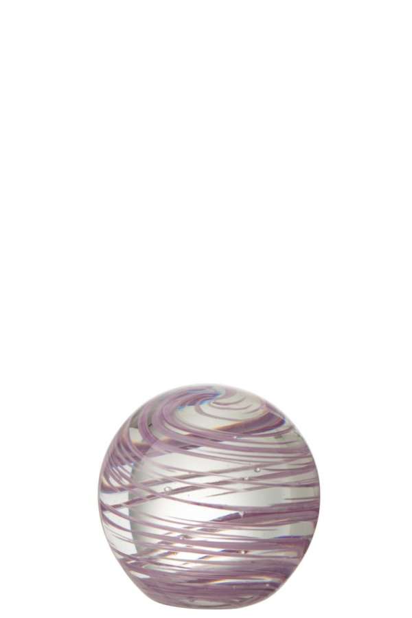 PAPERWEIGHT WHIRLPOOL GLASS PURPLE SMALL