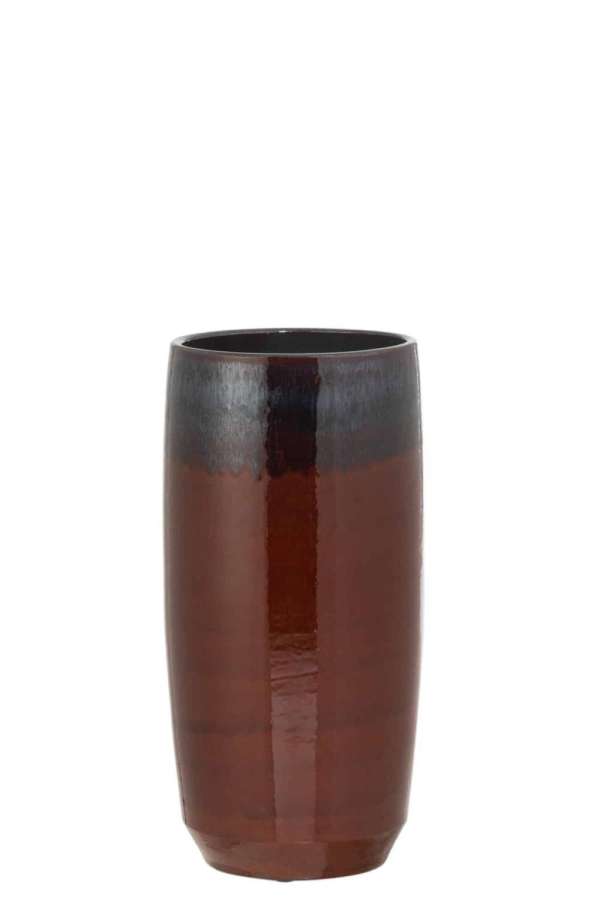 VASE BORDER CERAMIC BLACK/BLUE/RED SMALL
