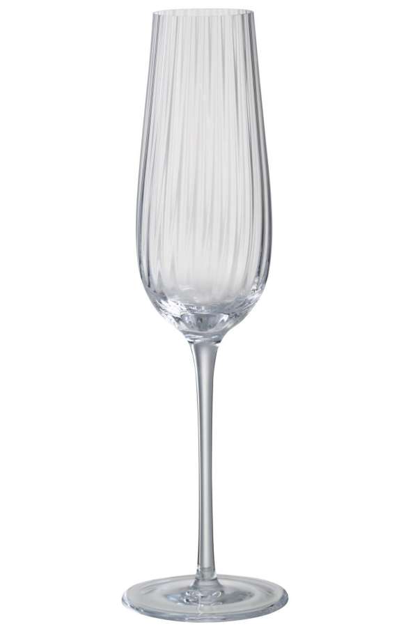 CHAMPAGNE GLASS STRIPES GLASS TRANSPARENT