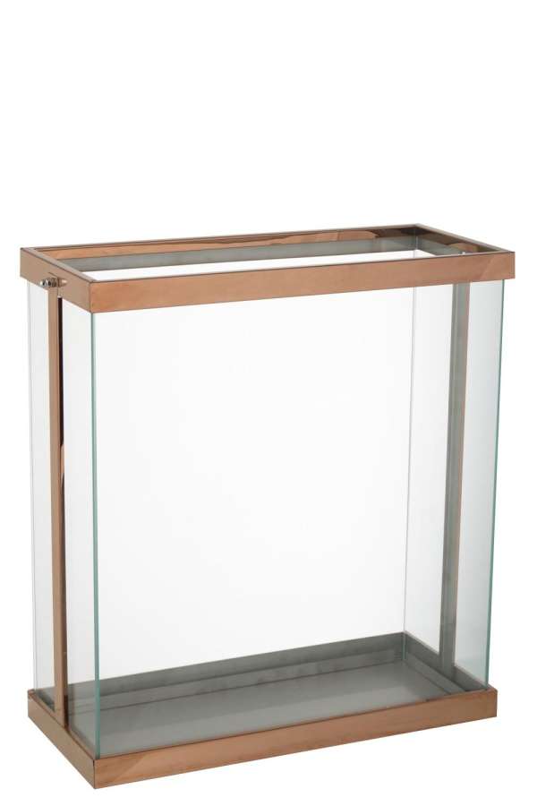 LANTERN RECTANGULAR ENMA IRON/GLASS COPPER LARGE