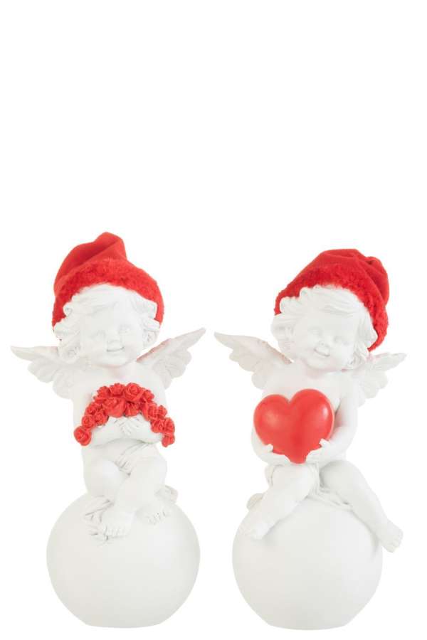 ANGEL ON BALL HAT POLY RED/WHITE LARGE ASSORTMENT OF 2