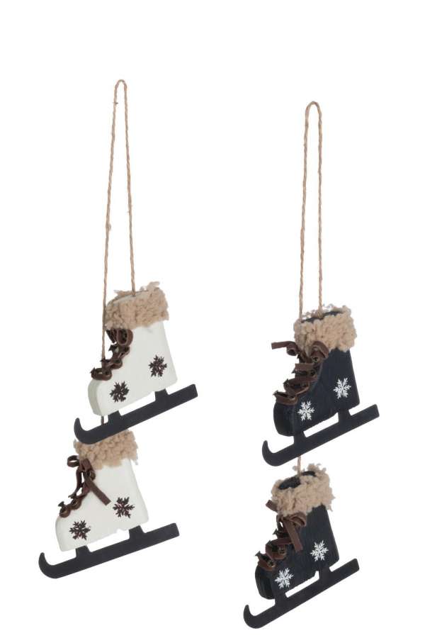 HANGERS SKATES METAL BLACK/WHITE ASSORTMENT OF 2