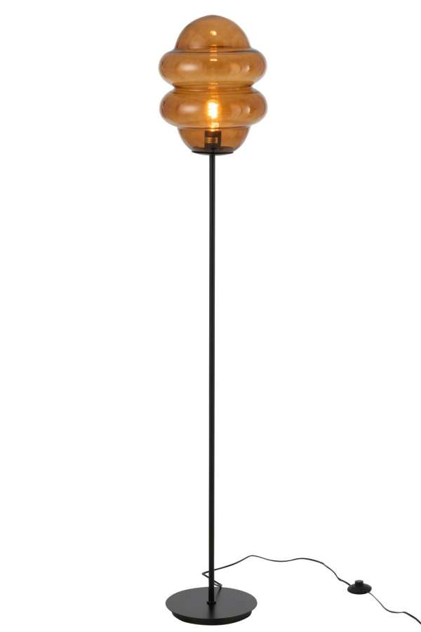 FLOOR LAMP HONEY SPOON GLASS BROWN