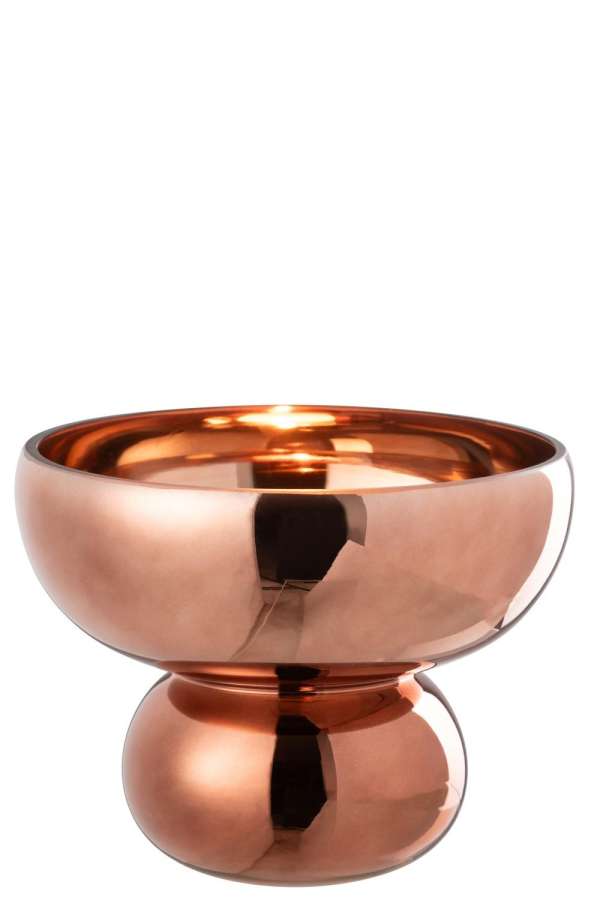 BOWL ROUNDED FOOT GLASS BROWN