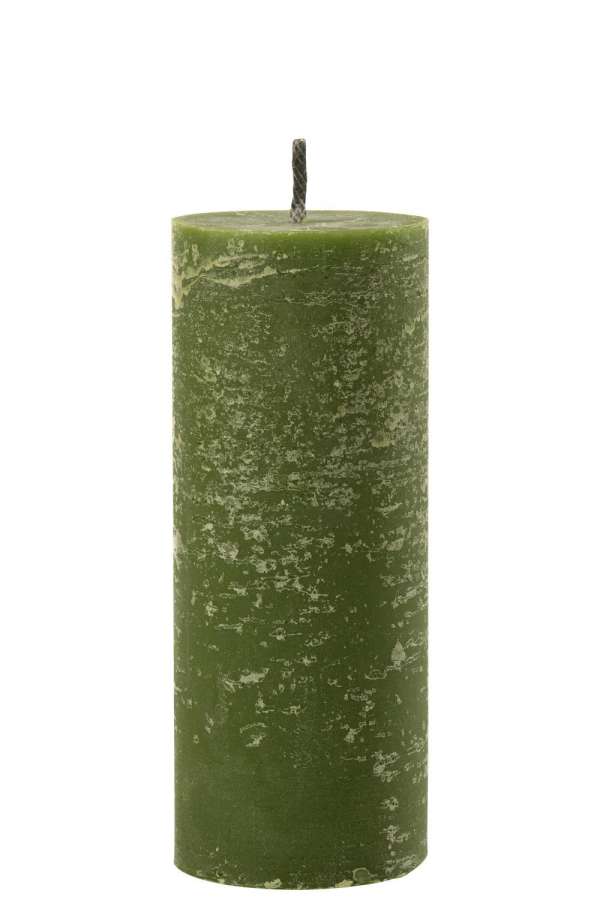 OUTDOOR CANDLE PILLAR PARAFFIN GREEN LARGE-45HOURS