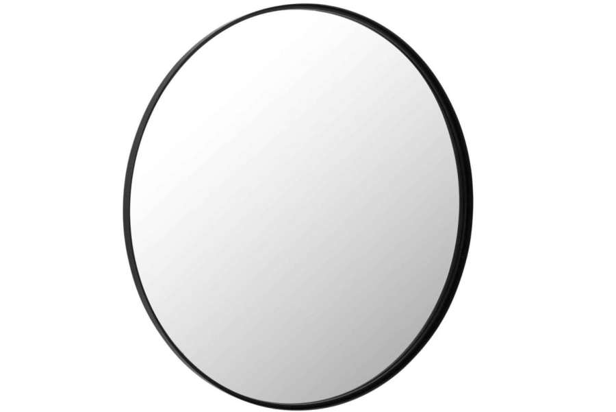 MIRROR ROUND HIGH BORDER METAL/GLASS BLACK LARGE